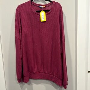 Freckled Poppy Waffle Knit Long Sleeve